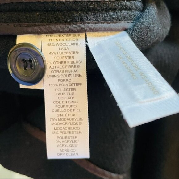 NEW Ann Taylor Loft Wool Blend Black Cape Jacket Size Medium NWT - Picture 9 of 10